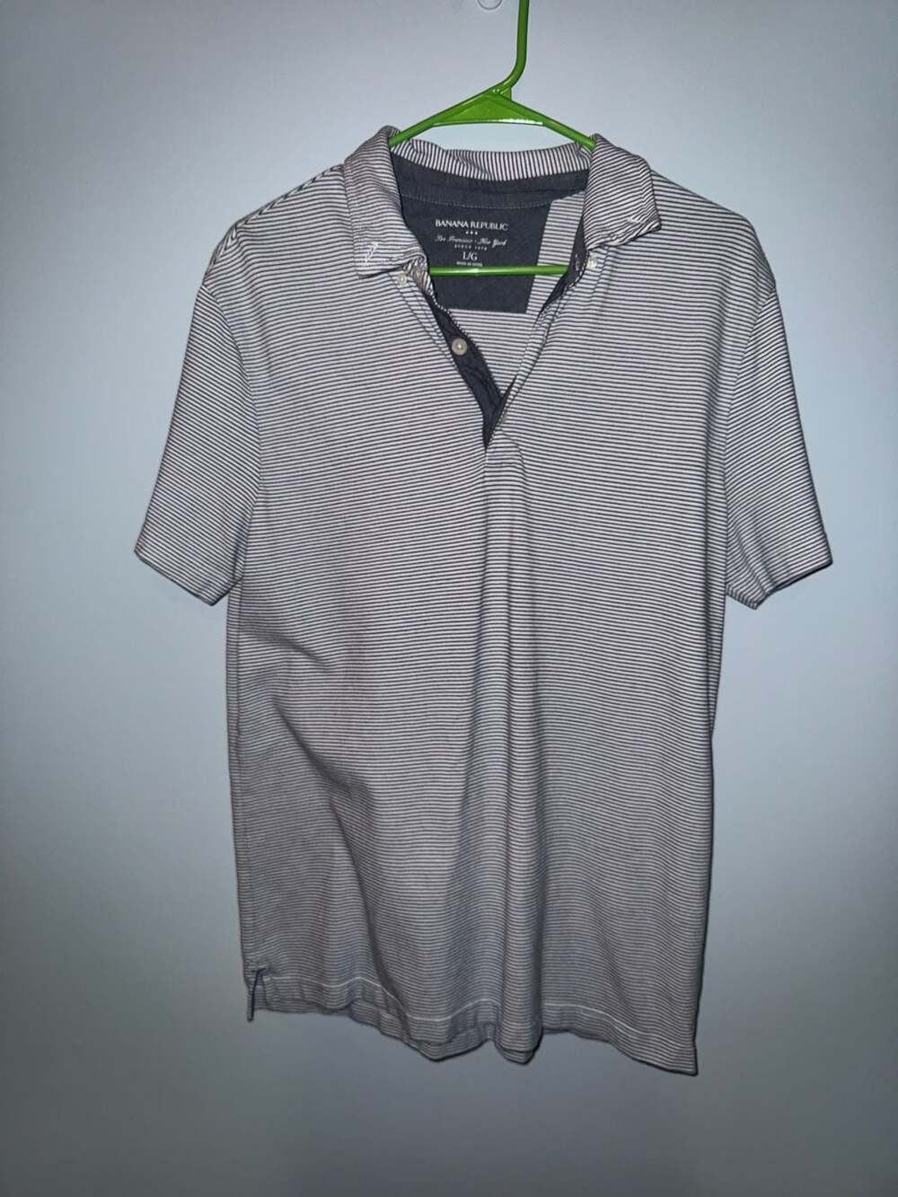 Banana Republic Striped Polo Shirt Size L/G